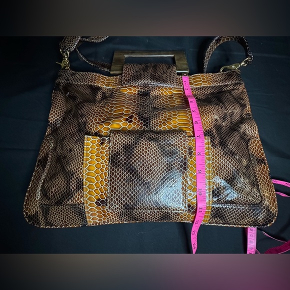 Brown Snake Print Women's Bag - Picture 7 of 7